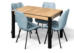 "Милан 3" раздвижной стол дуб крафт/чёрные ножки, Бител