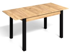 "Милан 3" раздвижной стол дуб крафт/чёрные ножки, Бител