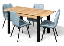 "Милан 3" раздвижной стол дуб крафт/чёрные ножки, Бител