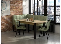 "Милан 3" раздвижной стол дуб сонома/чёрные ножки, Бител