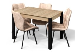 "Милан 3" раздвижной стол дуб сонома/чёрные ножки, Бител