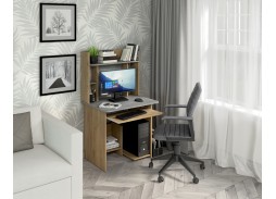 Компьютерный стол СК-5 с надстройкой дуб золотой/бетон ателье, ф-ка Бител