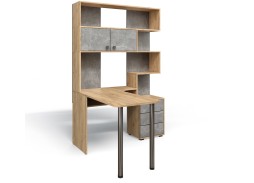 Компьютерный стол СК-10 (левый) дуб крафт золотой/бетон ателье, ф-ка Бител