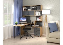 Компьютерный стол СК-10 (левый) дуб крафт золотой/графит, ф-ка Бител
