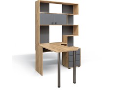 Компьютерный стол СК-10 (левый) дуб крафт золотой/графит, ф-ка Бител