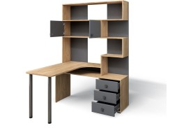 Компьютерный стол СК-10 (левый) дуб крафт золотой/графит, ф-ка Бител