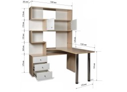 Компьютерный стол СК-10 (левый) дуб крафт золотой/графит, ф-ка Бител