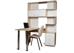 Компьютерный стол СК-10 (левый) дуб сонома/белый глянец, ф-ка Бител