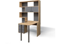 Компьютерный стол СК-10 (правый) дуб крафт золотой/графит, ф-ка Бител