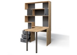 Компьютерный стол СК-10 (правый) дуб крафт золотой/графит, ф-ка Бител