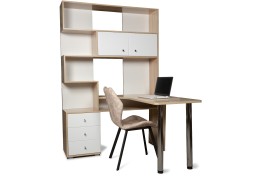 Компьютерный стол СК-10 (правый) дуб сонома/белый глянец, ф-ка Бител
