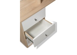 Компьютерный стол СК-10 (правый) дуб сонома/белый глянец, ф-ка Бител