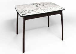 стол "Флорида" СМ-1 раздвижной, опора изогнутая венге массив, ф-ка Бител