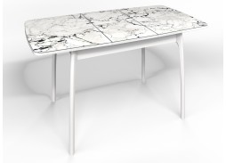 стол "Флорида" СМ-1 раздвижной, опора изогнутая массив белая, ф-ка Бител