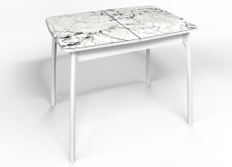 стол "Флорида" СМ-1 раздвижной, опора изогнутая массив белая, ф-ка Бител