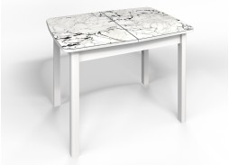 стол "Флорида" СМ-1 раздвижной, опора прямая массив белая, ф-ка Бител