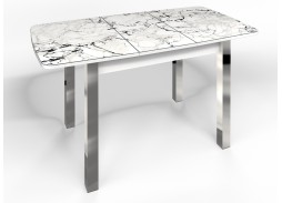 стол "Флорида" СМ-1 раздвижной, опора квадрат хром, белый, ф-ка Бител