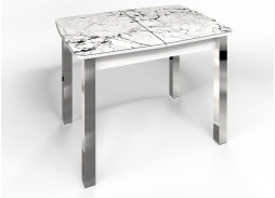 стол "Флорида" СМ-1 раздвижной, опора квадрат хром, белый, ф-ка Бител