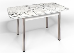 стол "Флорида" СМ-1 раздвижной, опора круглая, белый/хром, ф-ка Бител