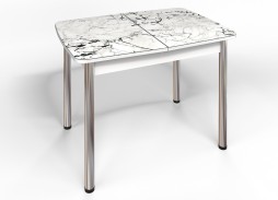 стол "Флорида" СМ-1 раздвижной, опора круглая, белый/хром, ф-ка Бител