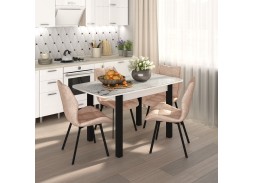 Обеденная группа "Флорида-Рим" СМ-1, опора чёрная квадрат, белый/чёрный/латте, ф-ка Бител 48 816 Р. в Вира Мебель Обеденная группа "Флорида-Рим" СМ-1, опора чёрная квадрат, белый/чёрный/латте, ф-ка Бител