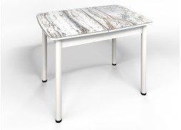 стол "Флорида" СМ-2 раздвижной, опора круглая, белый/серебро, ф-ка Бител