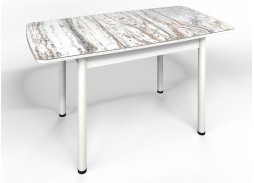 стол "Флорида" СМ-2 раздвижной, опора круглая, белый/серебро, ф-ка Бител