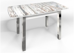 стол "Флорида" СМ-2 раздвижной, опора квадрат хром, белый, ф-ка Бител