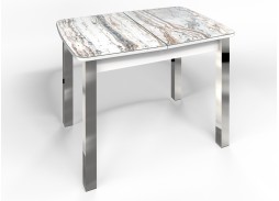 стол "Флорида" СМ-2 раздвижной, опора квадрат хром, белый, ф-ка Бител