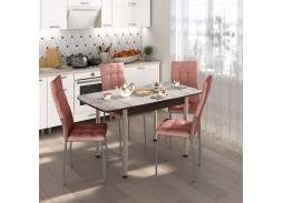 Обеденная группа "Флорида-Волна" СМ-2, опора круглая маталл, венге/серебро/коралл, ф-ка Бител 43 056 Р. в Вира Мебель Обеденная группа "Флорида-Волна" СМ-2, опора круглая маталл, венге/серебро/коралл, ф-ка Бител