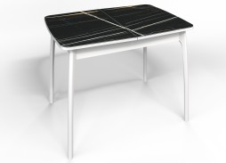 стол "Флорида" СМ-3 раздвижной, опора изогнутая массив белая, ф-ка Бител