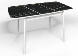 стол "Флорида" СМ-3 раздвижной, опора изогнутая массив белая, ф-ка Бител