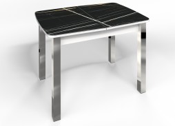 стол "Флорида" СМ-3 раздвижной, опора квадрат хром, белый, ф-ка Бител