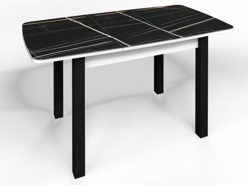 стол "Флорида" СМ-3 раздвижной, опора чёрная квадрат, белый, ф-ка Бител