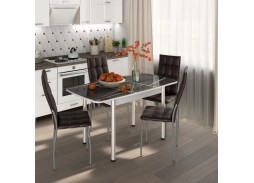 Обеденная группа "Флорида-Волна" СМ-3, опора круглая маталл, белый/серебро/умбер, ф-ка Бител 43 056 Р. в Вира Мебель Обеденная группа "Флорида-Волна" СМ-3, опора круглая маталл, белый/серебро/умбер, ф-ка Бител