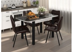 Обеденная группа "Флорида-Рим" СМ-3, опора чёрная квадрат, белый/чёрный/умбер, ф-ка Бител 48 816 Р. в Вира Мебель Обеденная группа "Флорида-Рим" СМ-3, опора чёрная квадрат, белый/чёрный/умбер, ф-ка Бител