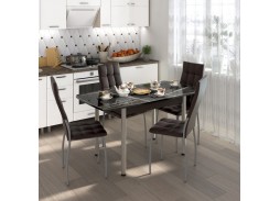 Обеденная группа "Флорида-Волна" СМ-3, опора круглая маталл, венге/серебро/умбер, ф-ка Бител 43 056 Р. в Вира Мебель Обеденная группа "Флорида-Волна" СМ-3, опора круглая маталл, венге/серебро/умбер, ф-ка Бител