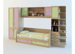 "Белоснежка 4" детская стенка 46 550 Р. в Вира Мебель  "Белоснежка 4" детская стенка