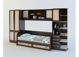 "Белоснежка 4" детская стенка (венге/дуб молочный) 46 550 Р. в Вира Мебель "Белоснежка 4" детская стенка (венге/дуб молочный)