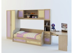 "Белоснежка 6" детская стенка 43 950 Р. в Вира Мебель "Белоснежка 6" детская стенка