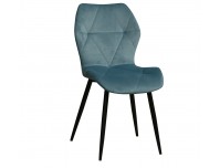 Стул Дора велюр дасти блю/ножки чёрные, ф-ка Олимп