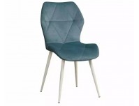 Стул Дора велюр дасти блю/ножки белые, ф-ка Олимп