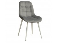 Стул Кварта велюр грей/ножки белые, ф-ка Олимп