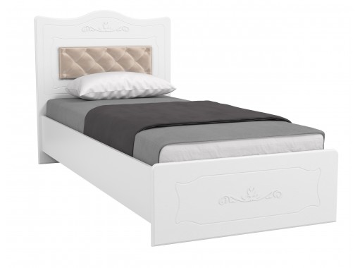 "Италия ИТ-10+10А" кровать 900 с мягкой спинкой, с настилом, ф-ка Система Мебели