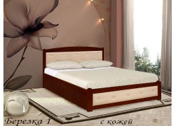 "Берёзка 1 с кожей" кровать деревянная