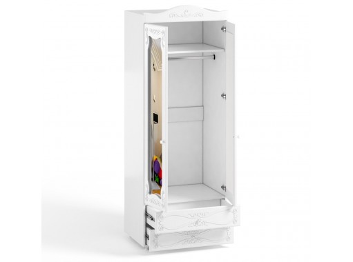 "Италия ИТ-50" шкаф двухдверный с ящиками и зеркалами, гл.560, ф-ка Система Мебели
