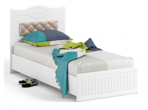 "Монако МН-10+10А" кровать 900 с мягкой спинкой, с настилом, ф-ка Система Мебели