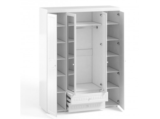 "Монако МН-63" шкаф четырёхдверный с ящиками и 2-мя зеркалами, ф-ка Система Мебели