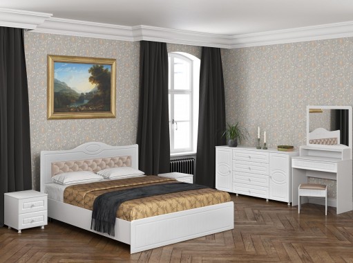 "Монако 9.1" спальня с мягким элементом, ф-ка Система Мебели