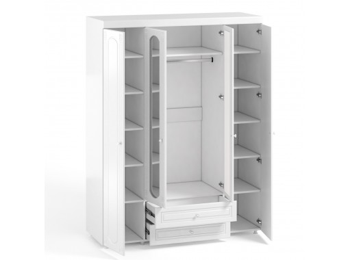 "Афина АФ-63" шкаф четырёхдверный с ящиками и 2-мя зеркалами, ф-ка Система Мебели